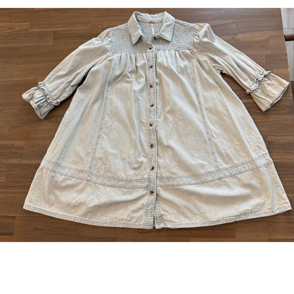 Free People Vanessa Denim Tunic/Dress Size Small - Picture 2 of 8